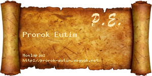Prorok Eutim névjegykártya